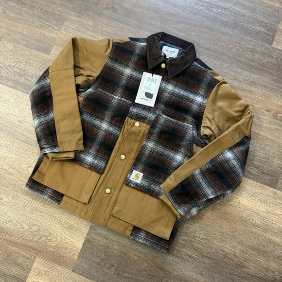 Carhartt Other - Carhartt‎ WIP Highland Jacket Work In Progress Tan Plaid Men's Sz M NWT